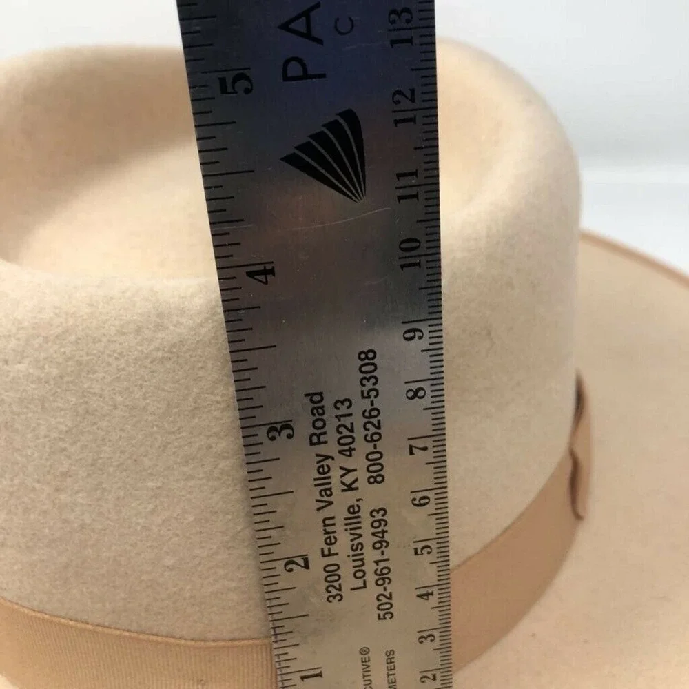 Lack‎ Of Color Unisex Panama Hat Beige Fitted Band Bow 100% Australian Wool M